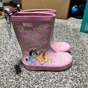 Bluey & Bingo Ground Up Rubber Rain Boots Waterproof Size 7/8